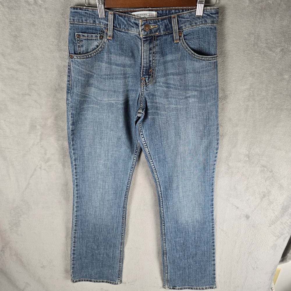 Levi Strauss Signature Womens Stretch Mid Rise Bootcut Jeans Blue Size 4 Medium‎